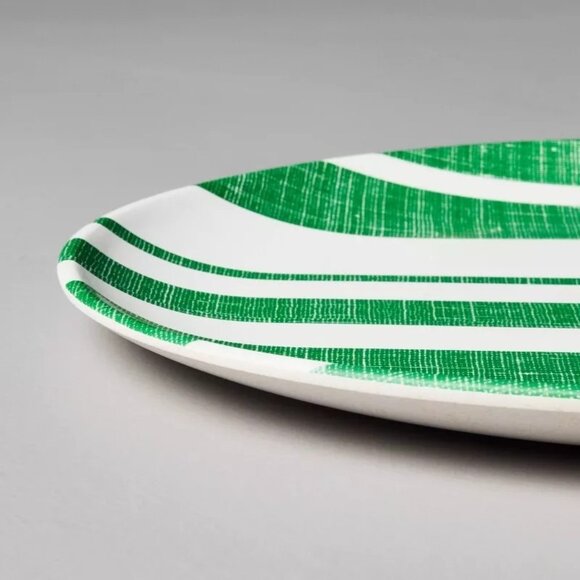 4pk Distressed Stripe Melamine Dinner Plates Green - Hearth & Hand Magnolia‎ - Picture 4 of 6